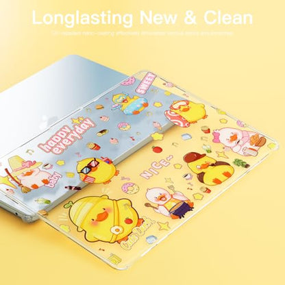 Batianda Premium Clear TPU Case for New MacBook Air 13.6" M5/M4/M3/M2 with Fun Pattern, Ultra-Slim Lightweight Protective Shell with Anti-Yellowing, Scratch Resistance & TPU Keyboard Cover, Cute Duck - color: Cute Duck