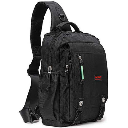 NICGID Sling Bags Chest Shoulder Backpacks, Laptop Backpack Crossbody Messenger Bag Travel Outdoor Men Women - color: Black-2483, size: 13.3 inch