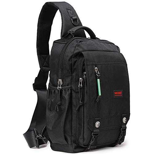 NICGID Sling Bags Chest Shoulder Backpacks, Laptop Backpack Crossbody Messenger Bag Travel Outdoor Men Women - color: Black-2483, size: 13.3 inch