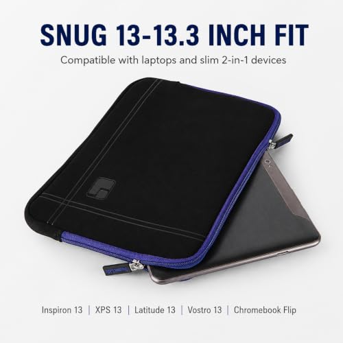 13 Inch Laptop Sleeve Neoprene Padded Case for Work and Commute - Blue - color: Blue