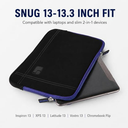 13 Inch Laptop Sleeve Neoprene Padded Case for Work and Commute - Blue - color: Blue