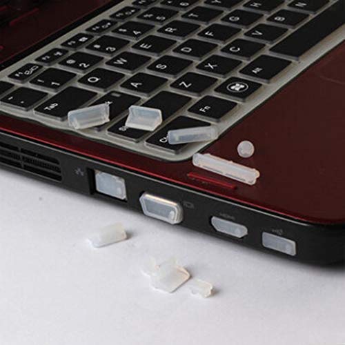 16PCS Universal Computer Anti Dust Stopper/Plug, Soft Silicone Dustproof Laptop Port Covers Transparent - color: Transparent