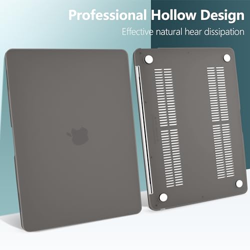 DONGKE Compatible with MacBook Air 13 inch Case 2021 2020 2019 2018 Release Model: M1 A2337 A2179 A1932, Matte Hard Case Cover for MacBook Air 13 inch with Retina Display Fits Touch ID - Grey - color: Grey