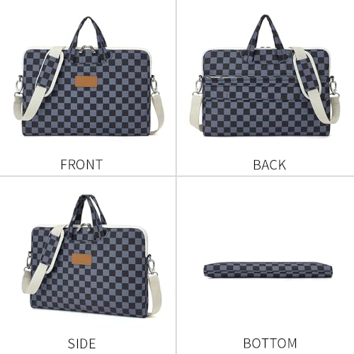 canvaslife Water Black Checker Pattern Laptop Shoulder Messenger Bag for 16 inch and 15.6 inch-16 inch Laptop - color: Black Checker, size: 15 inch/15.6 inch