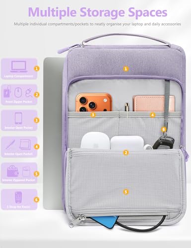 HYZUO 13.3-14 Inch Laptop Bag Sleeve Case for MacBook Pro 14 M5, Lilac Purple - color: Lilac Purple, size: 13.3-14 Inch