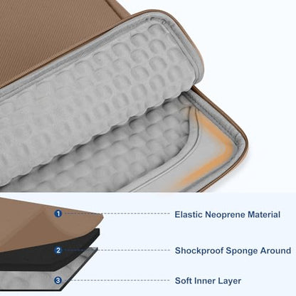 MOSISO Laptop Case 13.3 inch, 13-13.3 inch Laptop Sleeve with Handle Compatible with MacBook Air/Pro 13/Pro 14 M5 M4 M3 M2 M1,HP Dell ASUS Lenovo, Polyester Multifunctional Computer Bag, Brown - color: Brown, size: 13.3 inch
