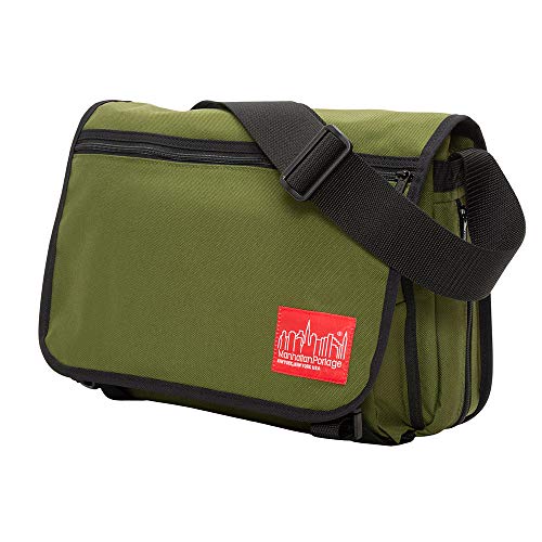 Manhattan Portage Europa Messenger Bag (Medium) Expandable With Laptop Sleeve Water Resistant Luggage Attachment 1000D Cordura For Work College Travel (Olive) - color: Olive, size: Medium