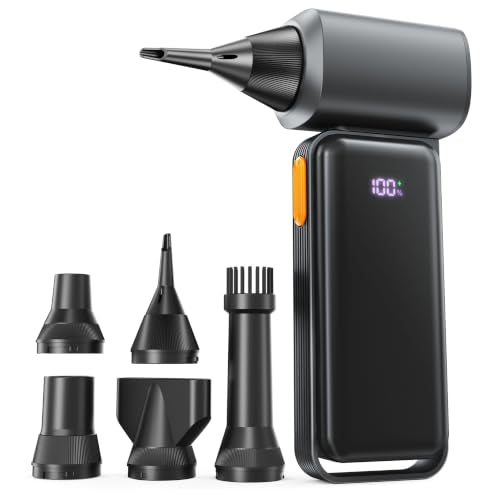 [Upgrade] DooGooCoo Compressed Air Duster, [Mini But Powerful] 150000RPM Brushless Motor & 8000Mah Powered Battary, Cordless 5 Speed Adjustable Blower for Computer, Keyboard, Home, Outdoor, Car & Bike