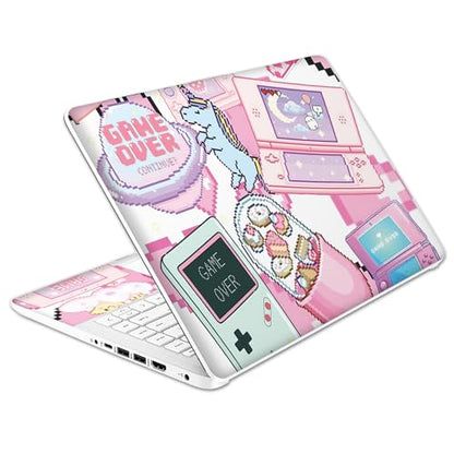 Laptop Skin Decal HP 14" - Kawaii Pixel Laptop Cover Sticker No Cutting Required, No Bubble, Waterproof, Scratch Resistant - Including Wide Screen and Wrist Pad - size: 14 inch