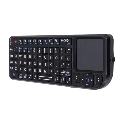 Zopsc Wireless Keyboard with Touchpad, USB Rechargeable Portable Backlit Keyboard for Laptop, Tablet, PC, Slim Wireless Keyboard with Touchpad for Home Office