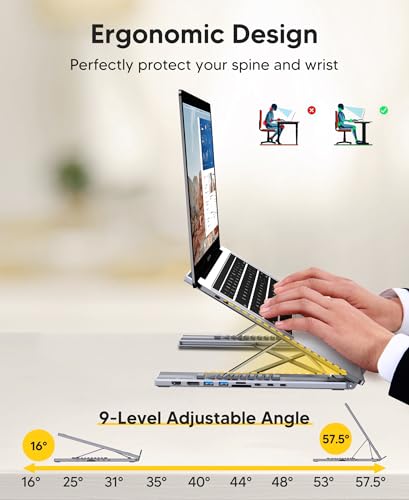 9 in 1 USB C Laptop Dock Stand with HDMI+DP,4K Dual Monitor PD 100W | Single 8K for Windows DP 1.4 or Dual 4K for Win and Mac,2 USB A 3.0, PD 100W, USB C 3.0+SD&TF for Mac Windows, Mac, ChromeOS - style: M93 9 in 1(HDMI+DP)