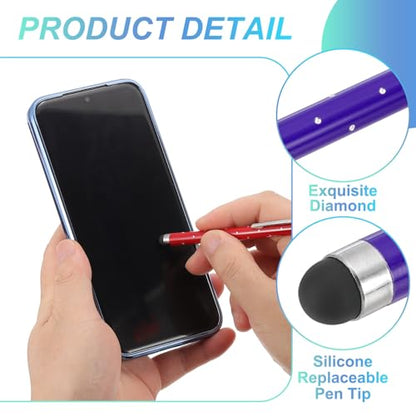 PATIKIL Stylus Pens for Touch Screens, 6 Pcs High Precision Universal Bling Stylus Crystal Metal Capacitive Pen for Touch Screen Devices Phone Tablets Laptop, Purple - color: Purple
