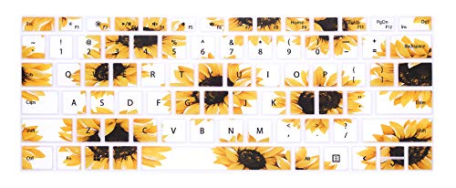 HRH English Silicone Keyboard Cover Skin for Microsoft Surface Pro | With Surface Pro 4, Pro 5 2017, Pro 6 2018, Pro 7 2019,12.3-inch Surface Pro 6,Dustproof,Soft-Touch,Ultra Thin,Sun Flower - color: Sun flower