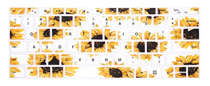 HRH English Silicone Keyboard Cover Skin for Microsoft Surface Pro | With Surface Pro 4, Pro 5 2017, Pro 6 2018, Pro 7 2019,12.3-inch Surface Pro 6,Dustproof,Soft-Touch,Ultra Thin,Sun Flower - color: Sun flower