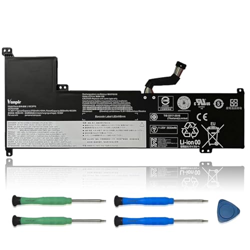 L19C3PF6 Laptop Battery 11.25V 42Wh 3735mAh Replacement for Lenovo IdeaPad 3-17ADA05 3-17ARE05 3-17IIL05 3-17IML05 Series SB10W89847 L19L4PF2 5B10W89846 L19D4PF2 5B10W89835 5B10W89838 L19L3PF4 - size: 10.19*4.68*0.23 inch L19C3PF6