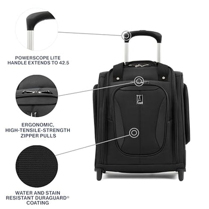 Travelpro Tourlite Softside Lightweight Rolling Underseat Compact Carry-On Upright 2 Wheel Bag, Men and Women, Black, 15-Inch - color: Black