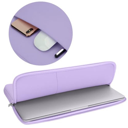 RAINYEAR Laptop Sleeve Case Compatible with 13.3 Inch Notebook Computer Chromebook 14" MacBook Pro/Max M1 M2 M3 M4 M5 Protective Cover Soft Bag with Front Pocket & Accessories Pouch (Purple) - color: Purple, size: 13"-13.3"