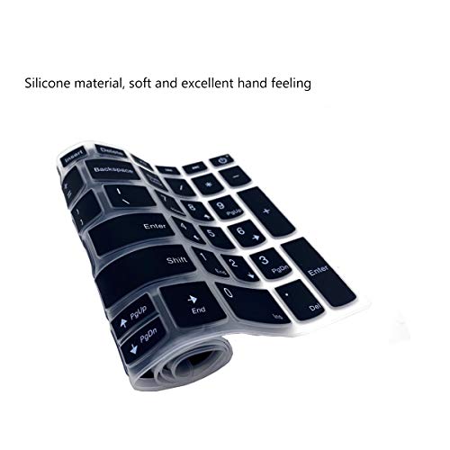 2 Pack Keyboard Cover for Lenovo IdeaPad 3 15.6" & 17.3" & ThinkBook 15 & IdeaPad 320 330 17.3" Keyboard Skin - color: Black+Clear