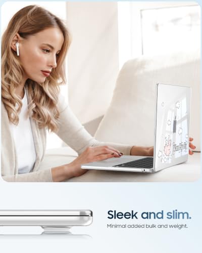 Fintie Case for MacBook Air 13 inch A3449/A3240/A3113/A2681 2022-2026 | M2/M3/M4/M5, Snap On Hard Shell, Full Port Access, Easy On/Off, Lightweight, Soaring Pig - color: Cosmic Orange