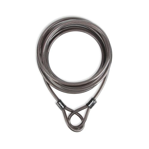 Kwikset Looped End Security Cable, 15 ft, 3/8 in Diameter, Steel, Black | Threads Through Bikes, Kayaks, Ladders and Tools for Use with Any Padlock; 15 ft of Flexible Steel - size: 3/8" Diameter
