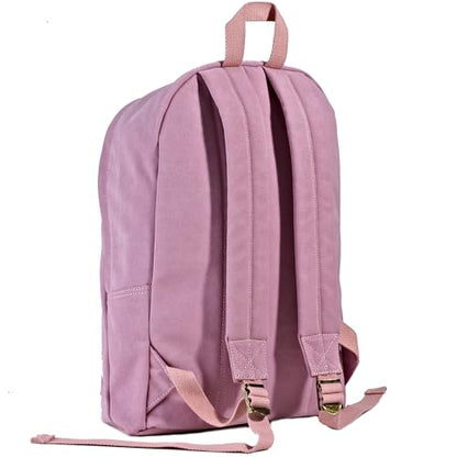 Canvas Laptop Backpack, Durable Rucksack, Travel Bag Fits 15.6 Inch Notebook for Women Factory Directly (Pink) - color: Pink