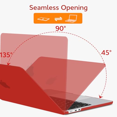 B BELK for MacBook Air 15 inch Case M5 2026 2025 2024 2023 M4 M3 M2, Red | Matte Plastic Laptop Hard Shell Case with Keyboard Cover & Screen Protector, Model A3448 A3241 A3114 A2941, Easy Snap-On - color: Red