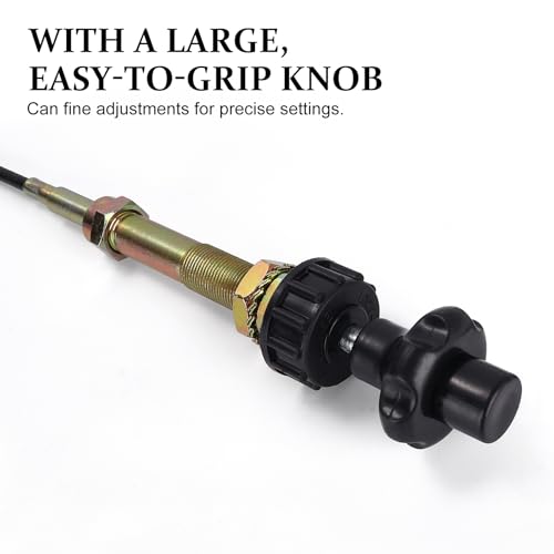 10FT Heavy Duty Vernier Adjustable Lock Control Cable, Part Number VCGTX10, Locking Adjustable Control Cable, Black Knob