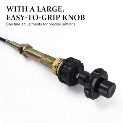 10FT Heavy Duty Vernier Adjustable Lock Control Cable, Part Number VCGTX10, Locking Adjustable Control Cable, Black Knob