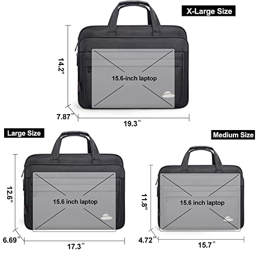 Large Briefcases For Men Canvas Tote Bag 15.6 Inch 17 Inch 19 Inch Laptop Case Work Bags Office Messenger Bag - size: Large Size（17 inch）