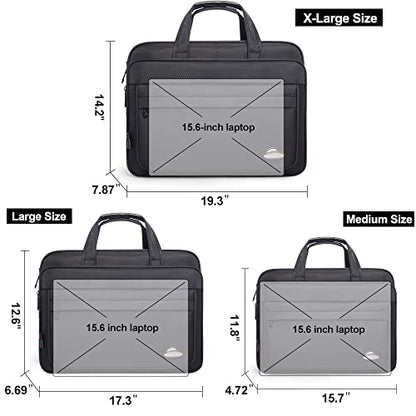 Large Briefcases For Men Canvas Tote Bag 15.6 Inch 17 Inch 19 Inch Laptop Case Work Bags Office Messenger Bag - size: Large Size（17 inch）
