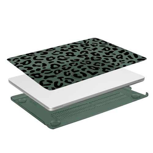 MOSISO Compatible with MacBook Air 13 inch Case M5 2026 M4 2025 M3 M2 2024-2022 A3449 A3240 A3113 A2681, 3 in 1 Leopard Grain Hard Case&Keyboard Cover&ScreenFilm for MacBook Air 13.6 Case, Green - color: Green
