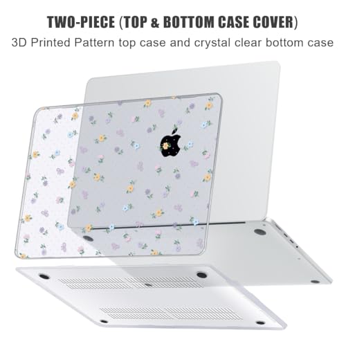 for with MacBook Pro 14 inch Case 2026-2021 M5 M4 M3 M2 M1 Pro/Max A3426 A3427 A3434 A3112 A3401 A2918 A2992 A2779 A2442, Hard Shell with Keyboard Cover+Protective Film, Floral - color: Floral