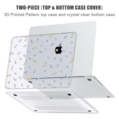 for with MacBook Pro 14 inch Case 2026-2021 M5 M4 M3 M2 M1 Pro/Max A3426 A3427 A3434 A3112 A3401 A2918 A2992 A2779 A2442, Hard Shell with Keyboard Cover+Protective Film, Floral - color: Floral