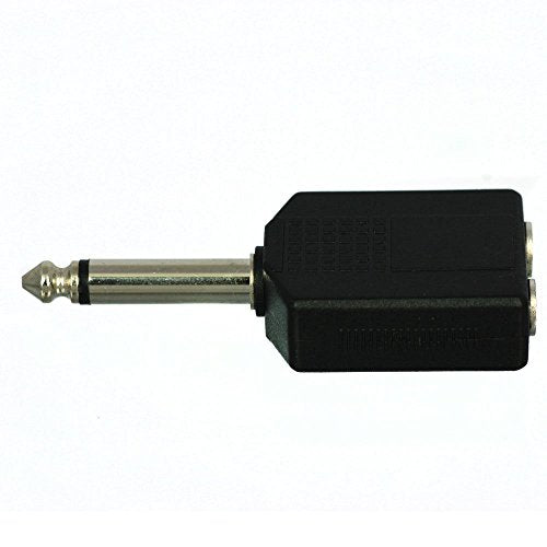 CESS 6.35mm 1/4 Inch TS Male to Dual TS Female Splitter Adapter, 2 Pack