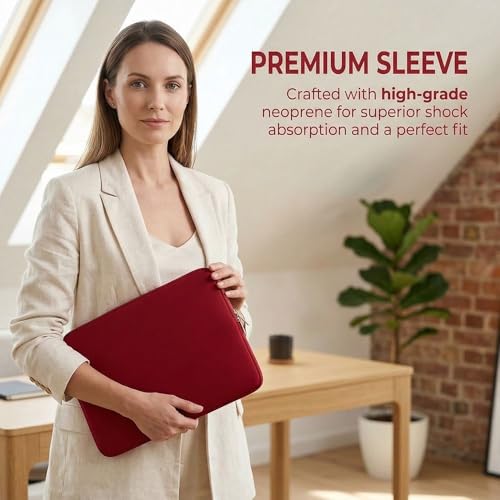 Laptop Sleeve Case 13 Inch - Foam Padded Zipper Bag for Carrying Computer Protection Bag, Slim Portable Design for 13" Ultrabook(Red) - color: Red