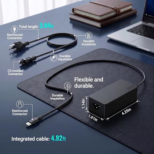 65W USB C Charger for LG Gram 14 15 16 17, VUOHOEG 20V 3.25A Laptop Charger Compatible with USB-C Charging Laptops, AC Power Adapter for LG Gram 17Z90P 16Z90P 15Z90P 14Z90P 16Z90Q 15Z90Q