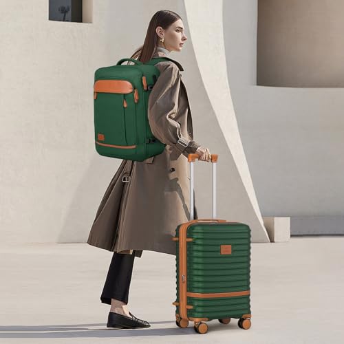 Joyway Expandable Carry on Luggage Sets Airline Approved, Lightweight Hard Shell 20 Inch Carry-on Suitcase with Spinner Wheels - color: Green, size: Carry on luggage