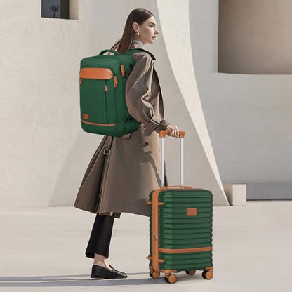 Joyway Expandable Carry on Luggage Sets Airline Approved, Lightweight Hard Shell 20 Inch Carry-on Suitcase with Spinner Wheels - color: Green, size: Carry on luggage