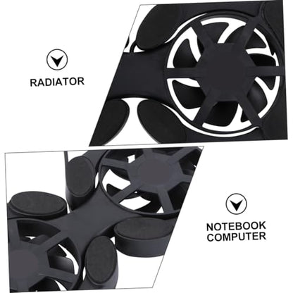 Hemobllo Portable Foldable Laptop Cooling Pad USB Fans Compact Notebook Cooler for Efficient Heat Dissipation Energy Saving Design - Black