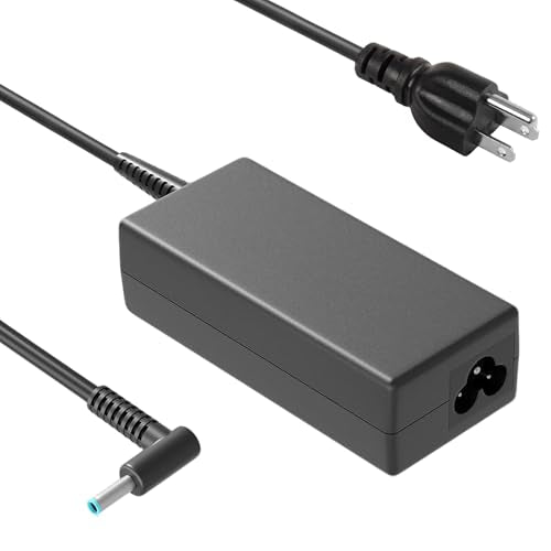 65W 45W 4.5x3.0 mm Smart Blue Tip AC Laptop Charger Replacement for HP Pavilion x360 13 14 15 17, Envy x360 13 15, Chromebook Probook Elitebook Zbook Stream Series Computer Power Adapter