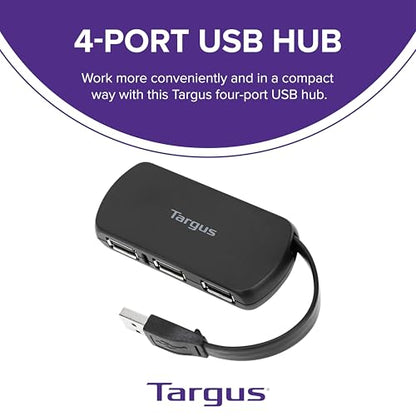 Targus 4-Port USB 2.0 Hub, Black - Compatible with PC and Mac, Sleek and Travel Friendly (ACH114US) - style: 4-Port USB 2.0 Hub