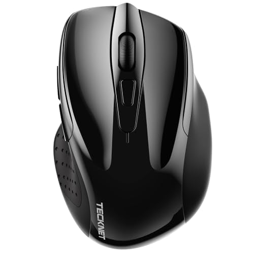TECKNET Wireless Mouse (2.4G & BT5.0/3.0) Silent 4800 DPI Computer USB A & Bluetooth Mouse 6 Buttons, Wide Compatibility - Black - color: Black