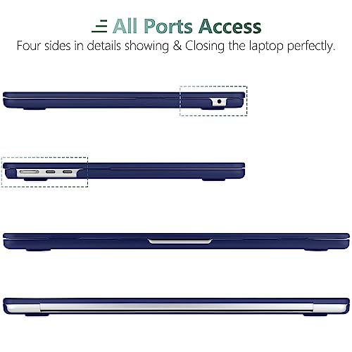 DONGKE Compatible with MacBook Air 13 inch Case M5 M4 M3 M2 2026 2025 2024-2022 A3449 A3240 A3113 A2681, Plastic Hard Shell & Keyboard Cover for MacBook Air 13.6 inch, Matte Navy Blue - color: Matte Navy Blue