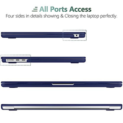 DONGKE Compatible with MacBook Air 13 inch Case M5 M4 M3 M2 2026 2025 2024-2022 A3449 A3240 A3113 A2681, Plastic Hard Shell & Keyboard Cover for MacBook Air 13.6 inch, Matte Navy Blue - color: Matte Navy Blue
