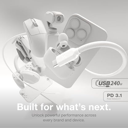 NOCO XGrid XC3: 240W USB-C to USB-C Cable with 10-Foot Durable Design | USB-IF Certified, Smart E-Marker Chip, 480Mbps Data, UltraFlex Braided Nylon & Silicone Jacket, 10,000-Bend Tested