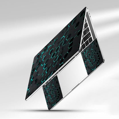 12.1-15.6 Inch Laptop Skin Decal, Universal Reusable Vinyl Laptop Cover Sticker, Waterproof Art Decal Protector in Black Honeycomb - color: Black Honeycomb