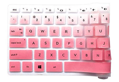 Silicone Keyboard Skin Compatible for 14" HP Pavilion x360 14M-BA 14M-CD 14-BF 14M-BW 14-CM 14-CF 14M-CF0020UR 14-CF0014DX 14M- CD0001DX Series (esc ctrl Keys are Square Angles) (Ombre Pink) - color: Ombre Pink