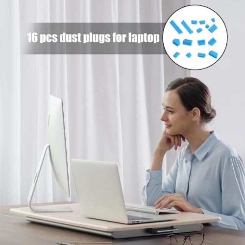 USB C Dust Plug Flexible Soft Silicone Protector 16pcs | Pc Interface Stopper for Computer PC - color: Blue