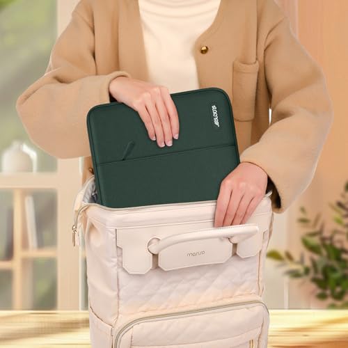 MOSISO Laptop Case 12.3 inch, 11-11.6 inch Laptop Sleeve Bag with Pocket | Compatible with MacBook Air 11.6, Acer HP Dell Lenovo Samsung, Surface Pro, Polyester Vertical Computer Bag, Midnight Green - color: Midnight Green, size: 12.3 inch