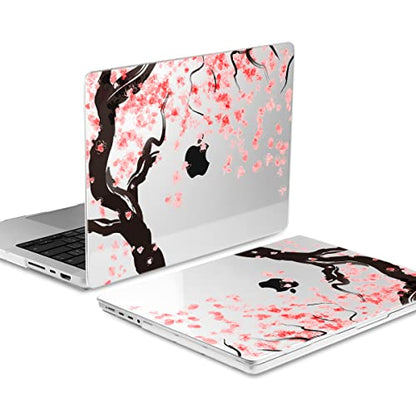 TWOLSKOO for MacBook Pro 16 Inch Case 2023 2022 2021 Release M2 A2780 M1 A2485 M1 Pro/Max, Hard Shell Case & Keyboard Cover & Screen Protector for Mac Pro 16" with Touch ID, Cherry Blossoms - color: Cherry Blossoms